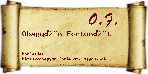 Obagyán Fortunát névjegykártya